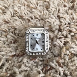 Never worn! Gorgeous silver clock ring!